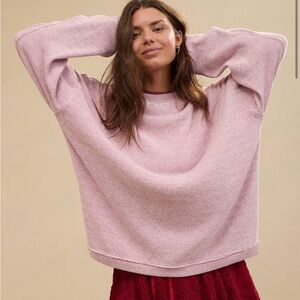 Aerie Getaway Waffle Sweatshirt in red